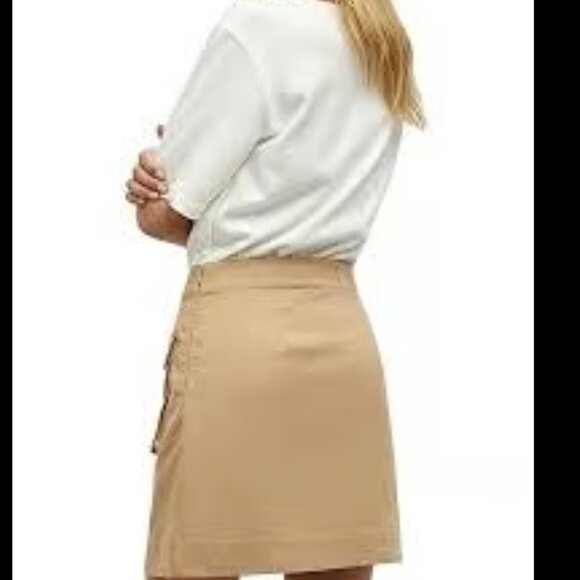 Veronica Beard Elowyn Mixed Media Dress White/Khaki Size L - Picture 6 of 8